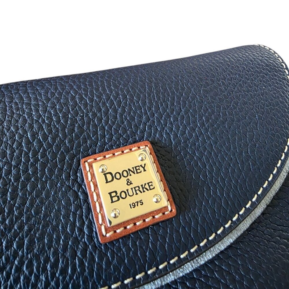 Dooney & Bourke Pebbled Leather Crossbody Saddle Bag Midnight Blue NWT - Picture 15 of 16